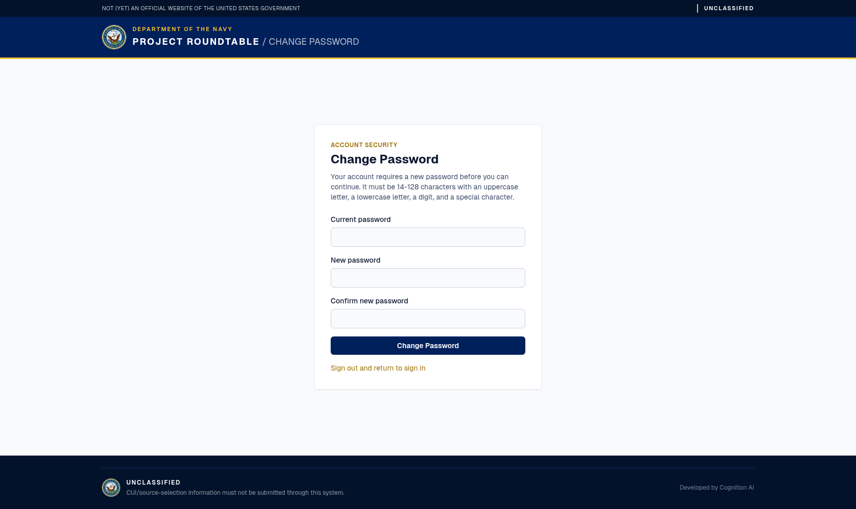 Password page