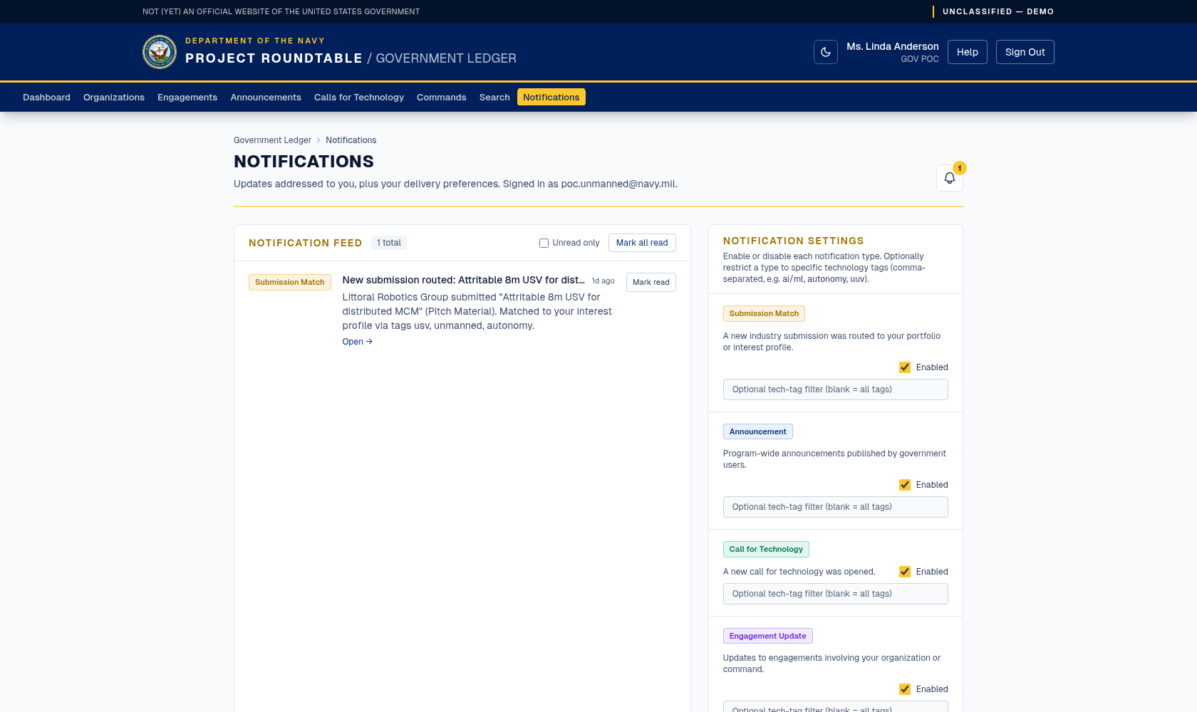 Government notifications