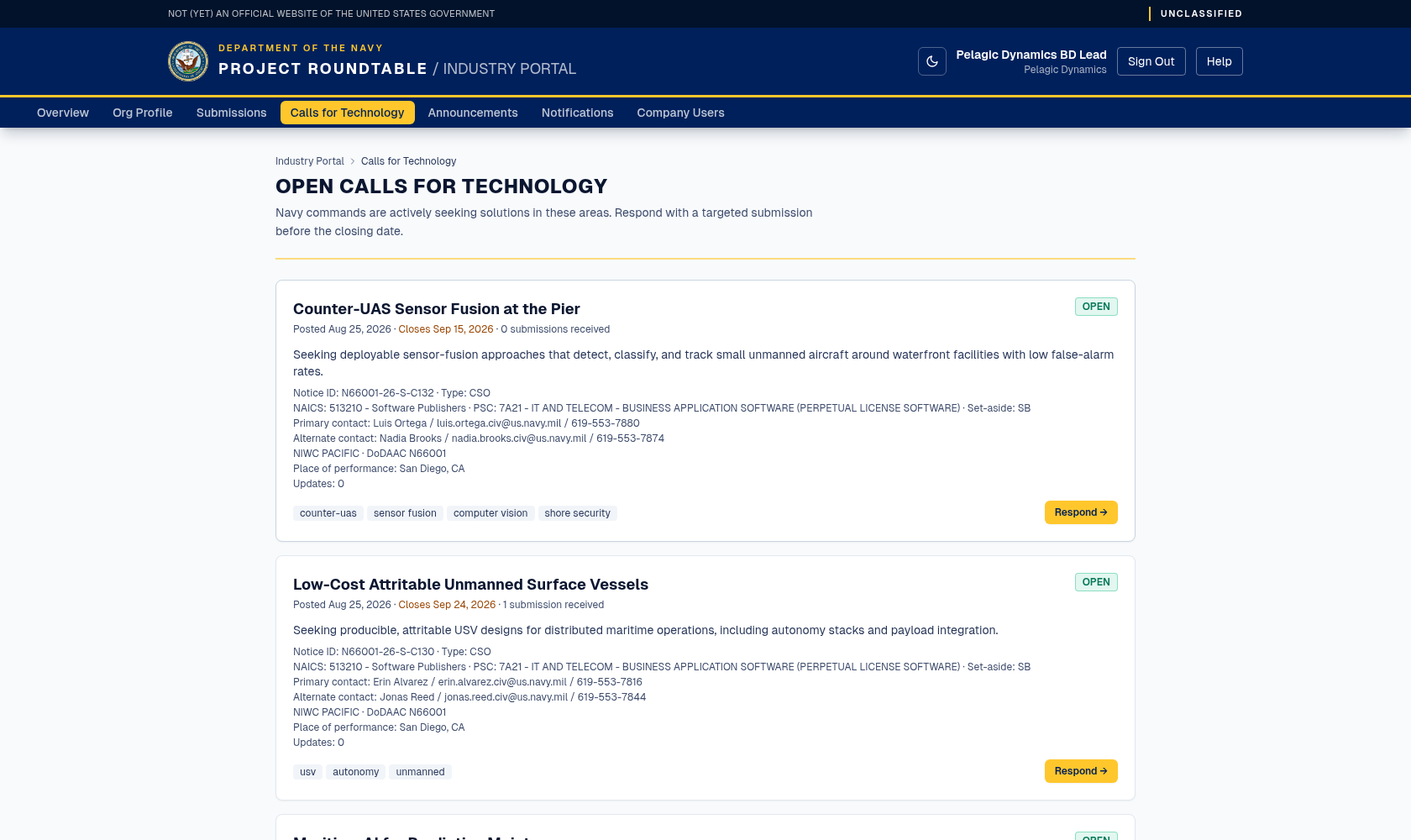 Open Calls for Technology